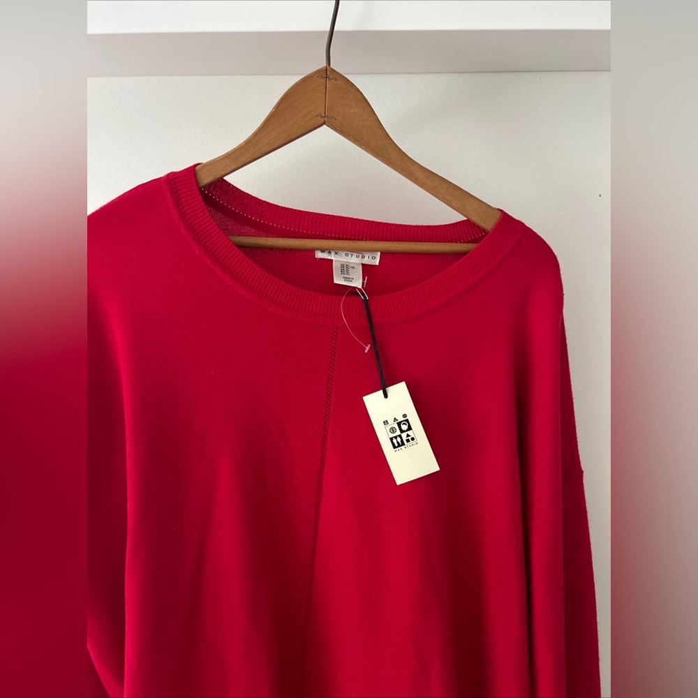 Brand New with Tag Max Studio women’s Red Sweater Size XL SPRING 2026 Color